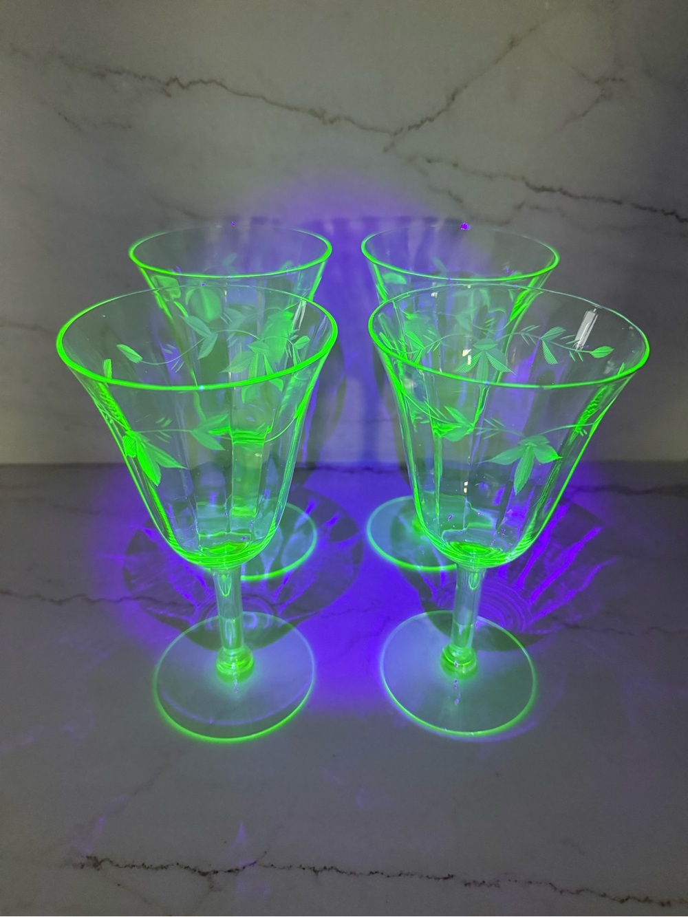 4 Tiffin Uranium Glasses